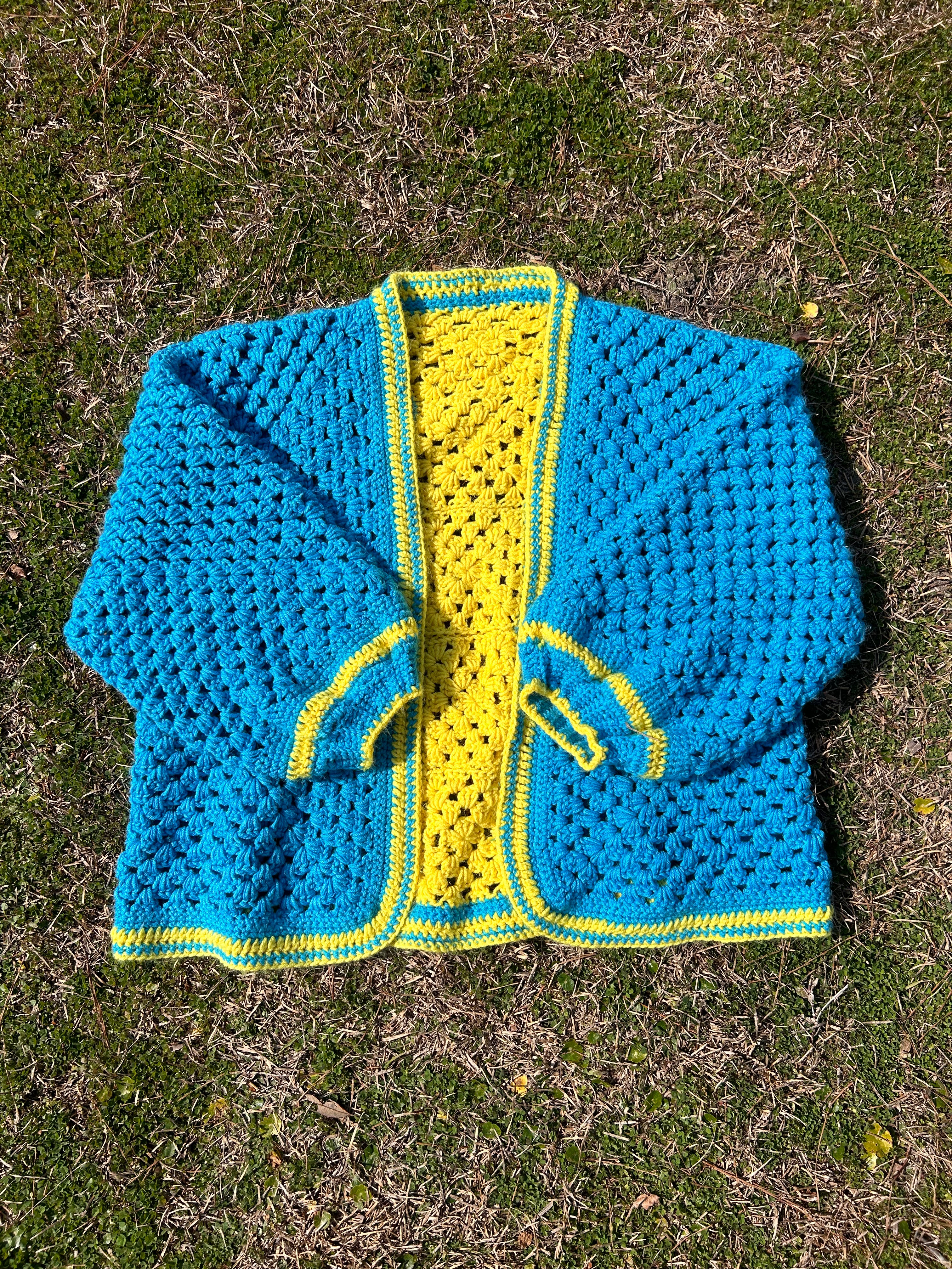 Crochet hexagonal cardigan
