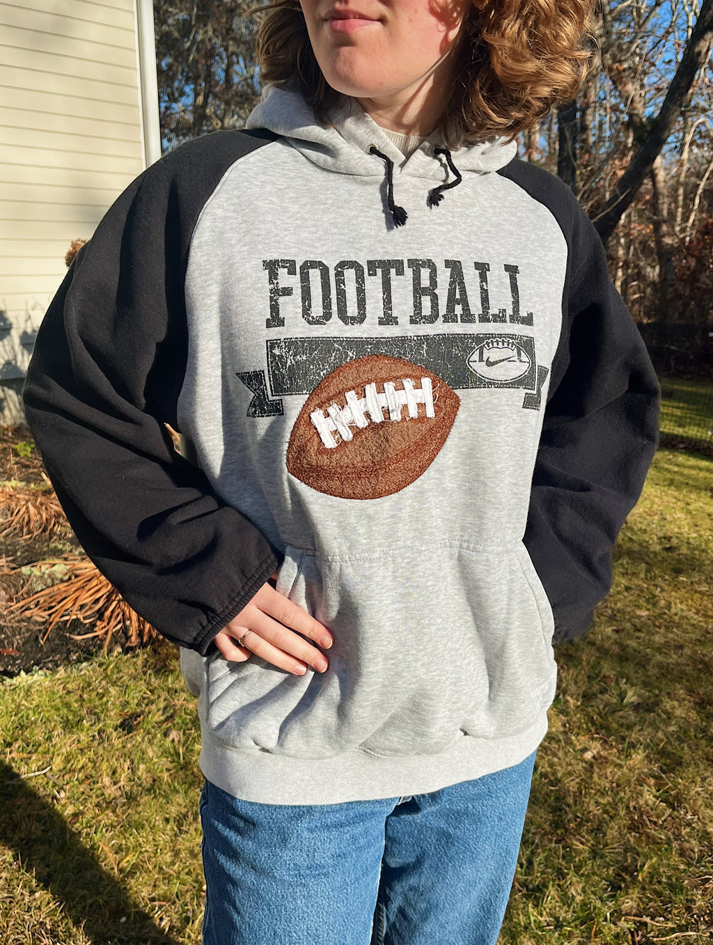 Upcycled Nike Football Hoodie