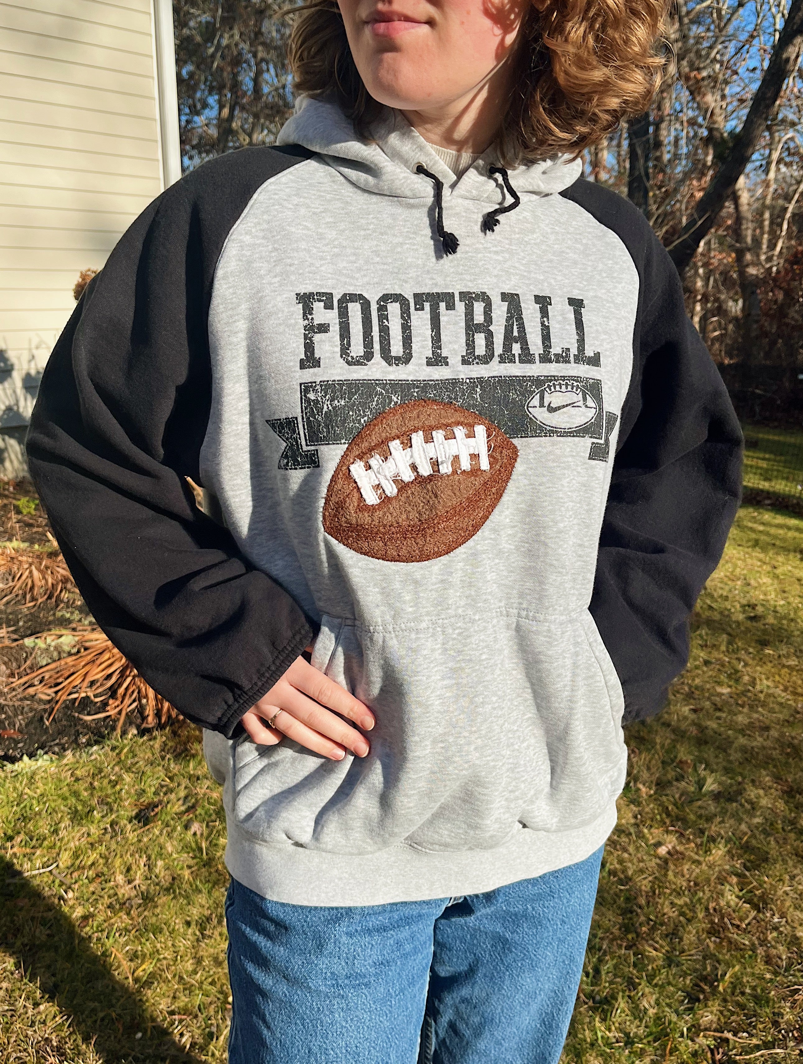 Upcycled Nike Football Hoodie