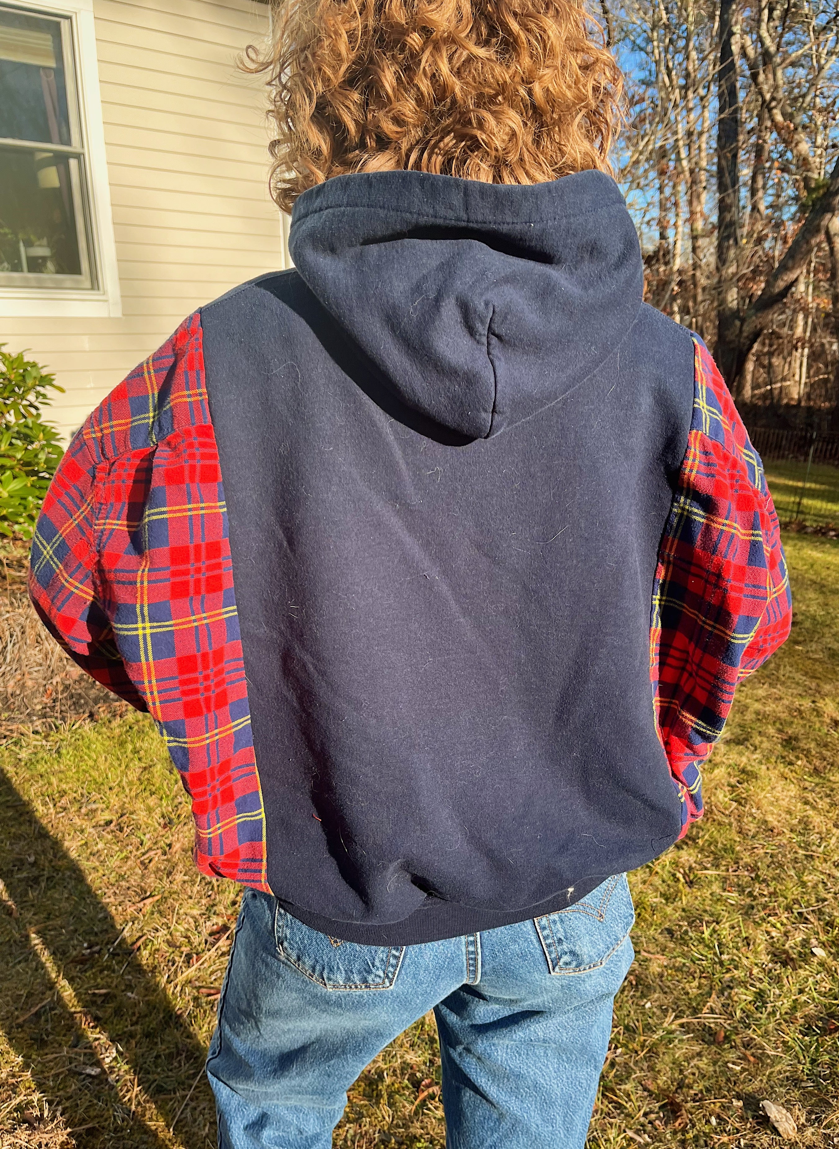 Upcycled Flannel Sweatshirt