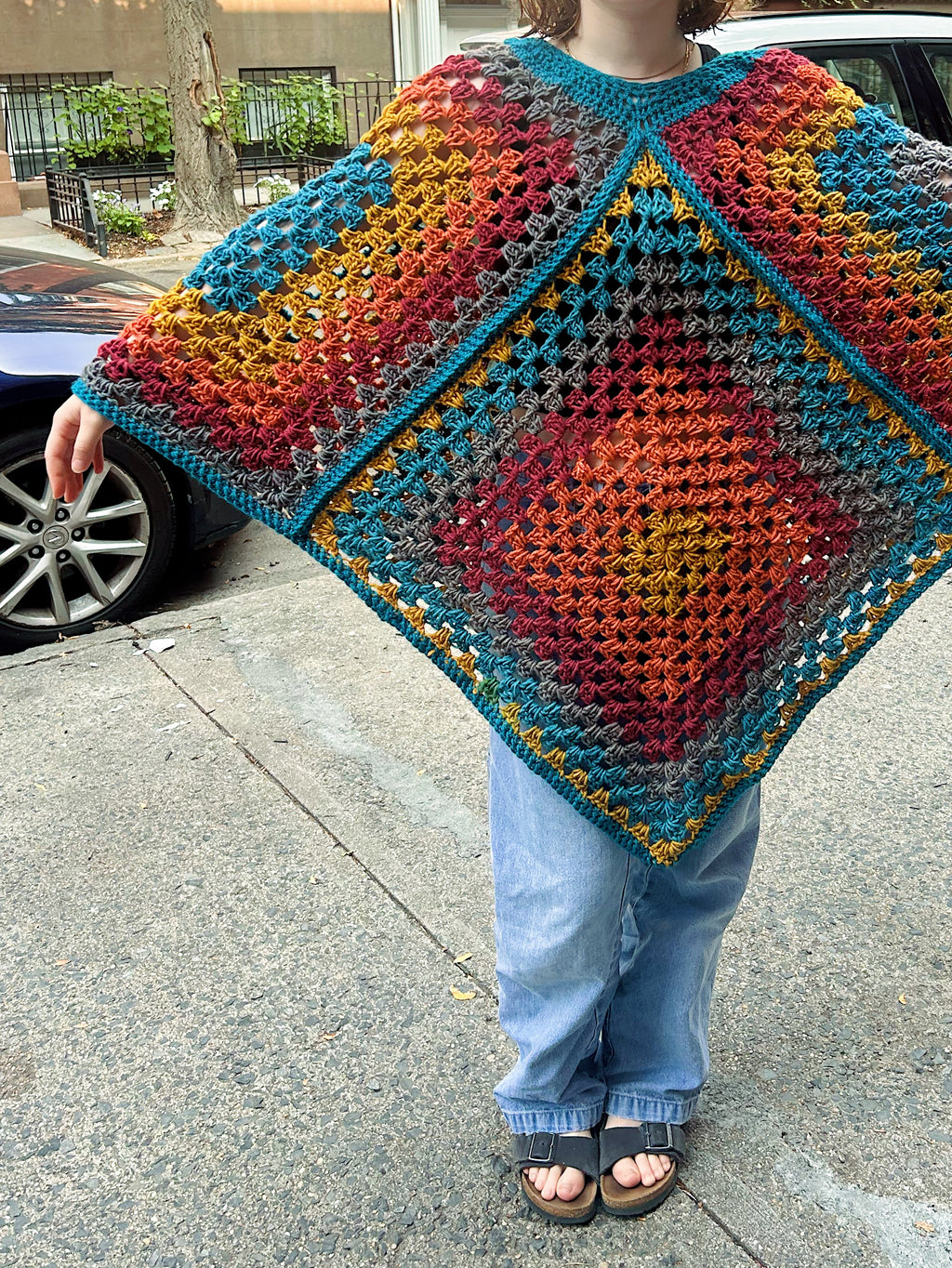 Large colorful poncho