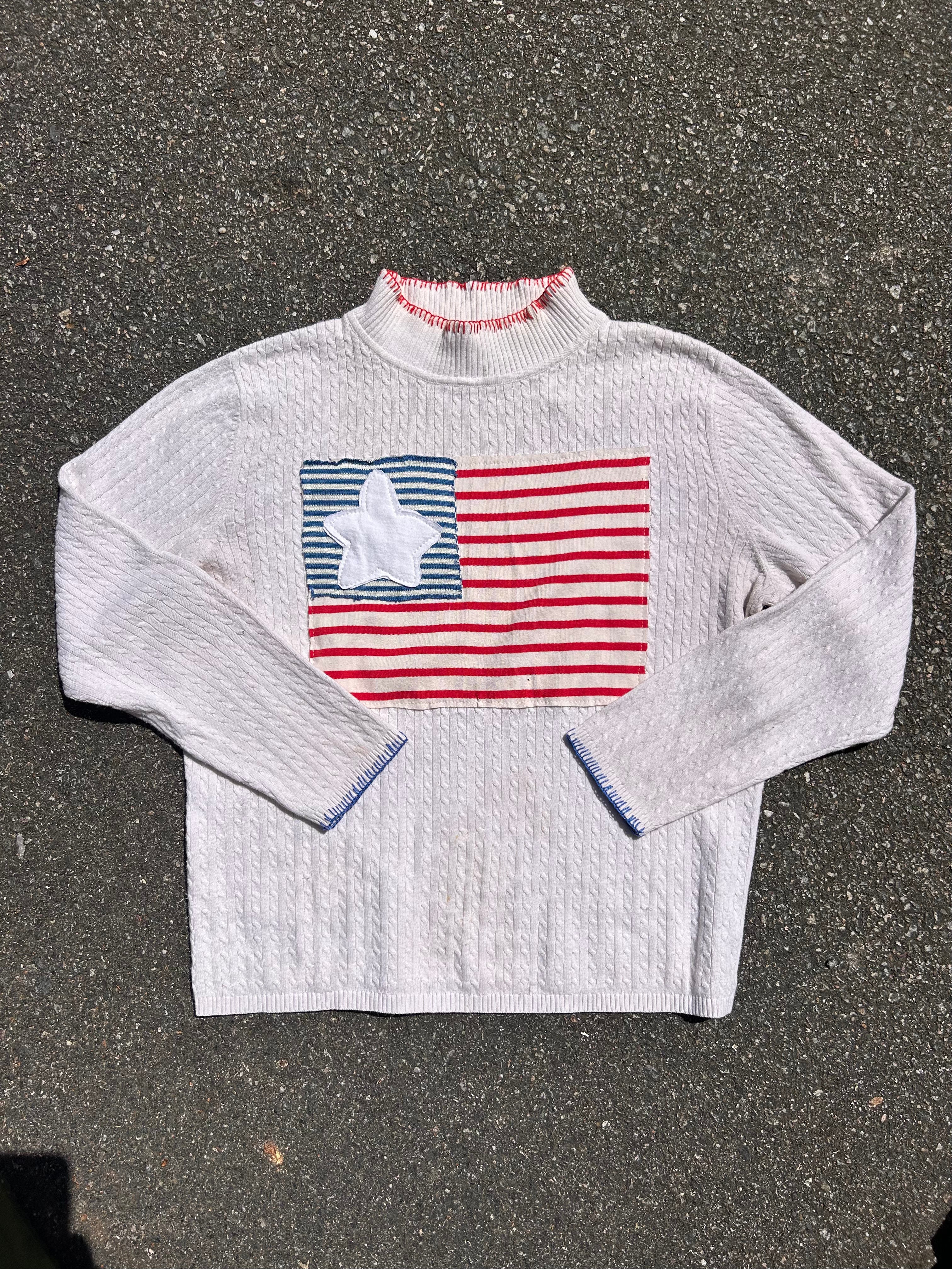 Upcycled American Flag Sweater