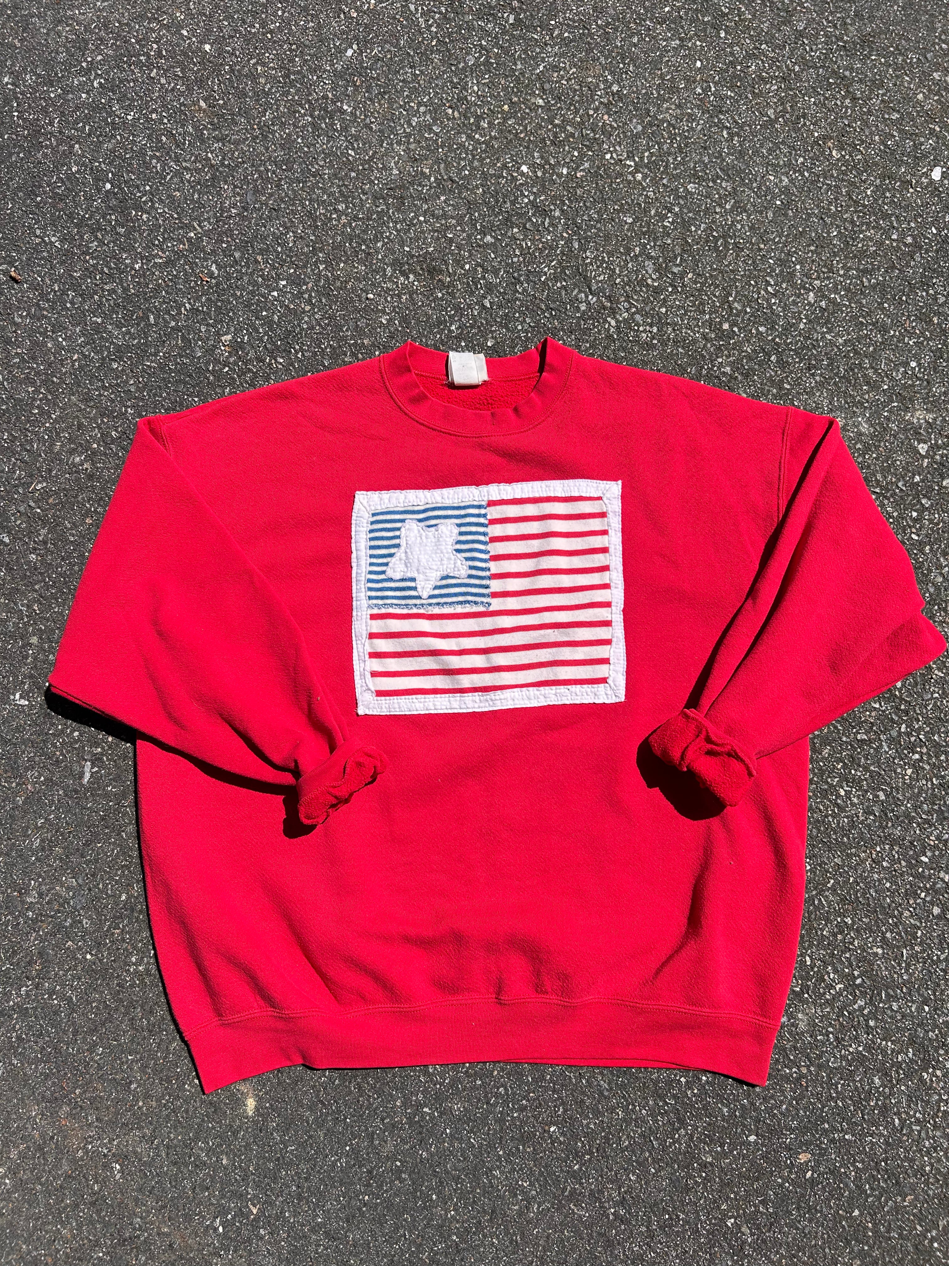 Upcycled American Flag Sweatshirt