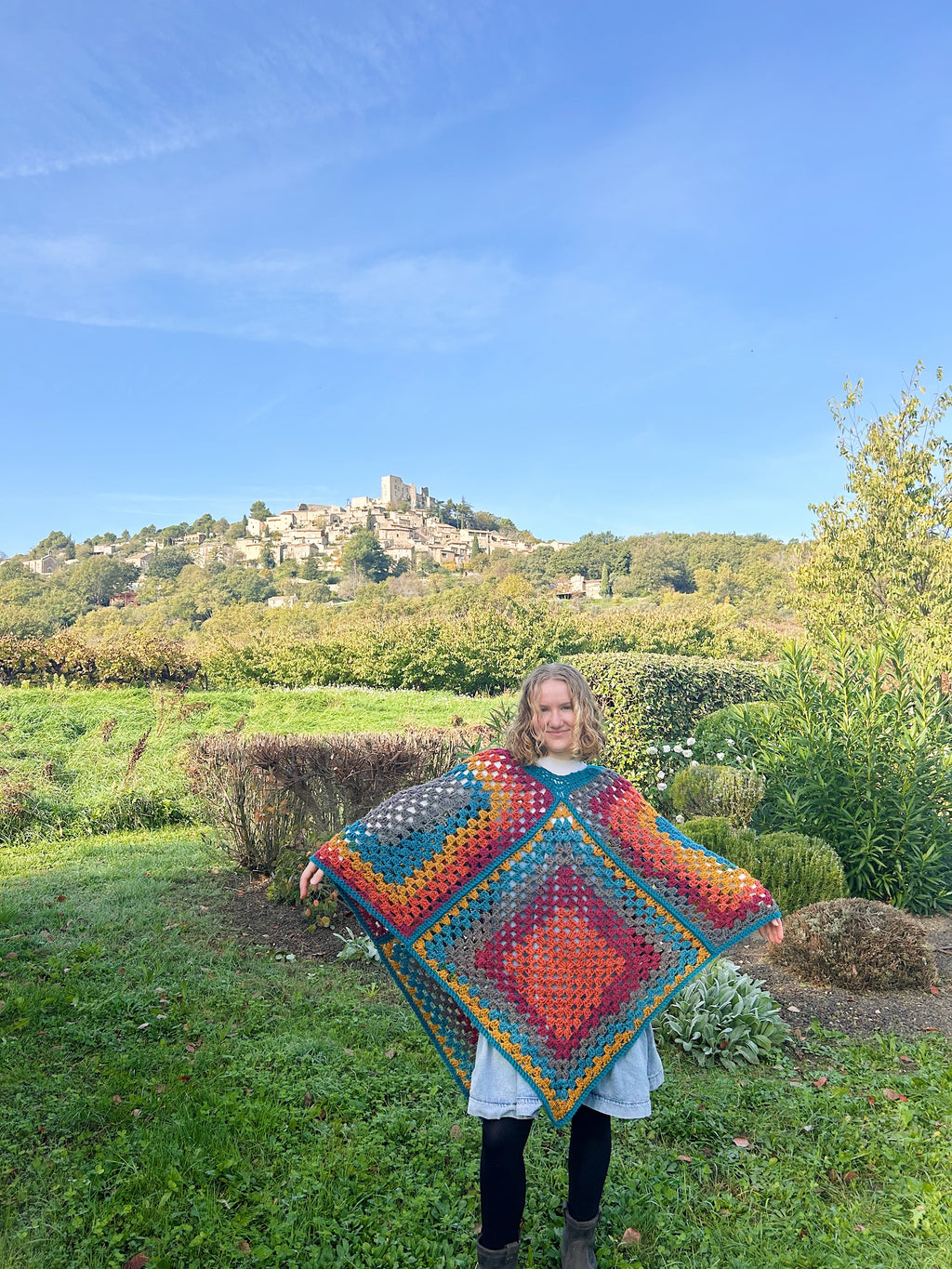 Large colorful poncho