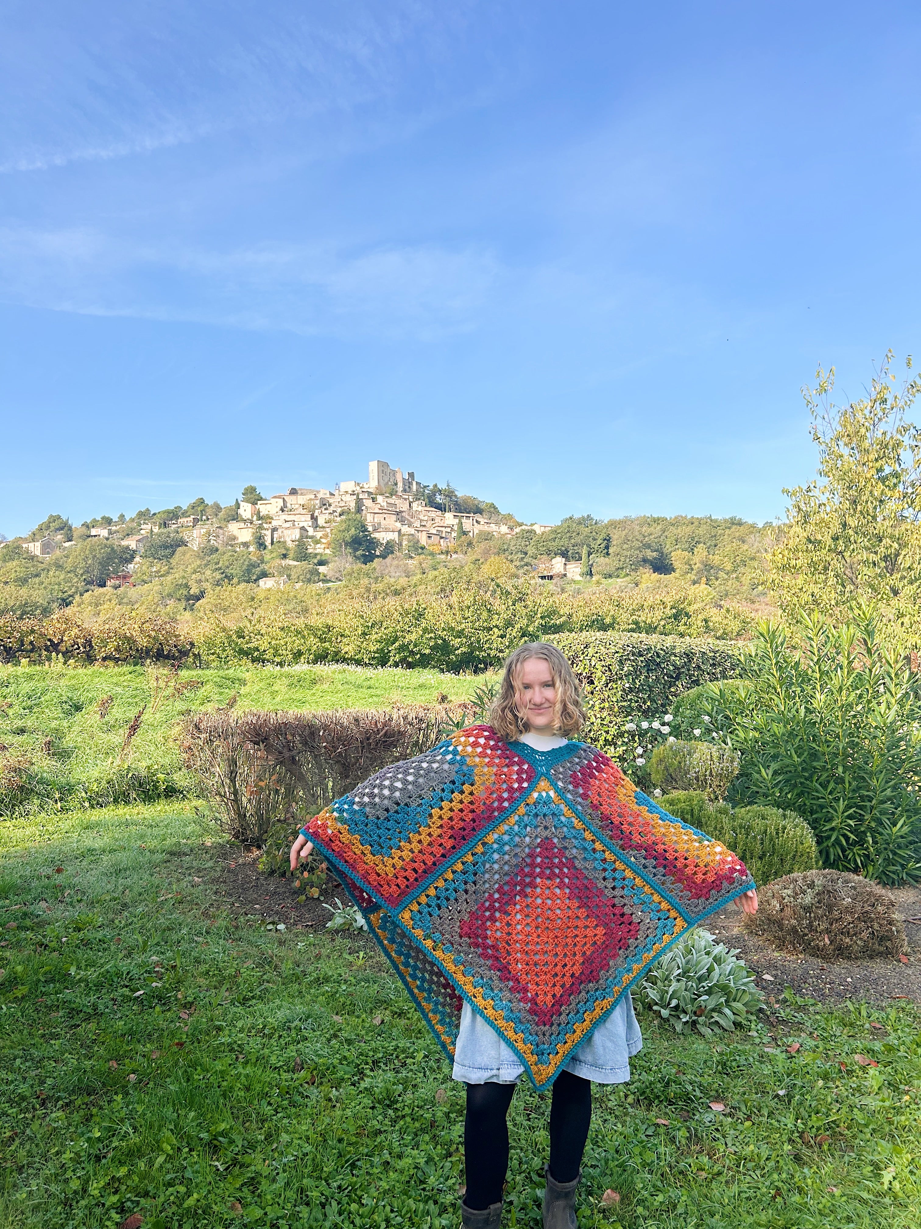 Large colorful poncho