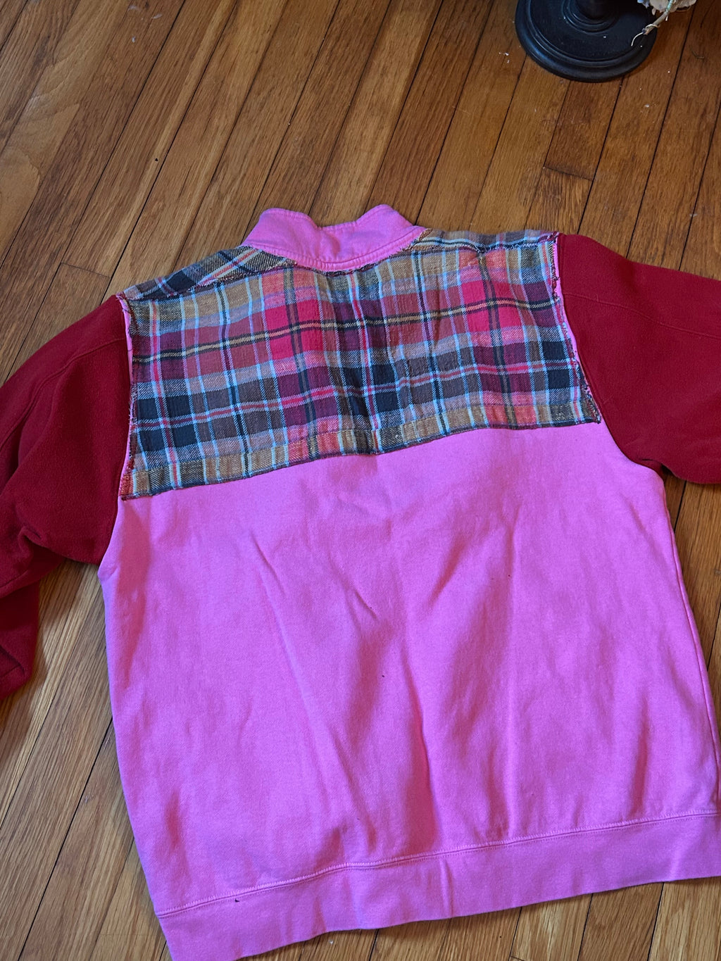 Upcycled Valentine's quarter-zip