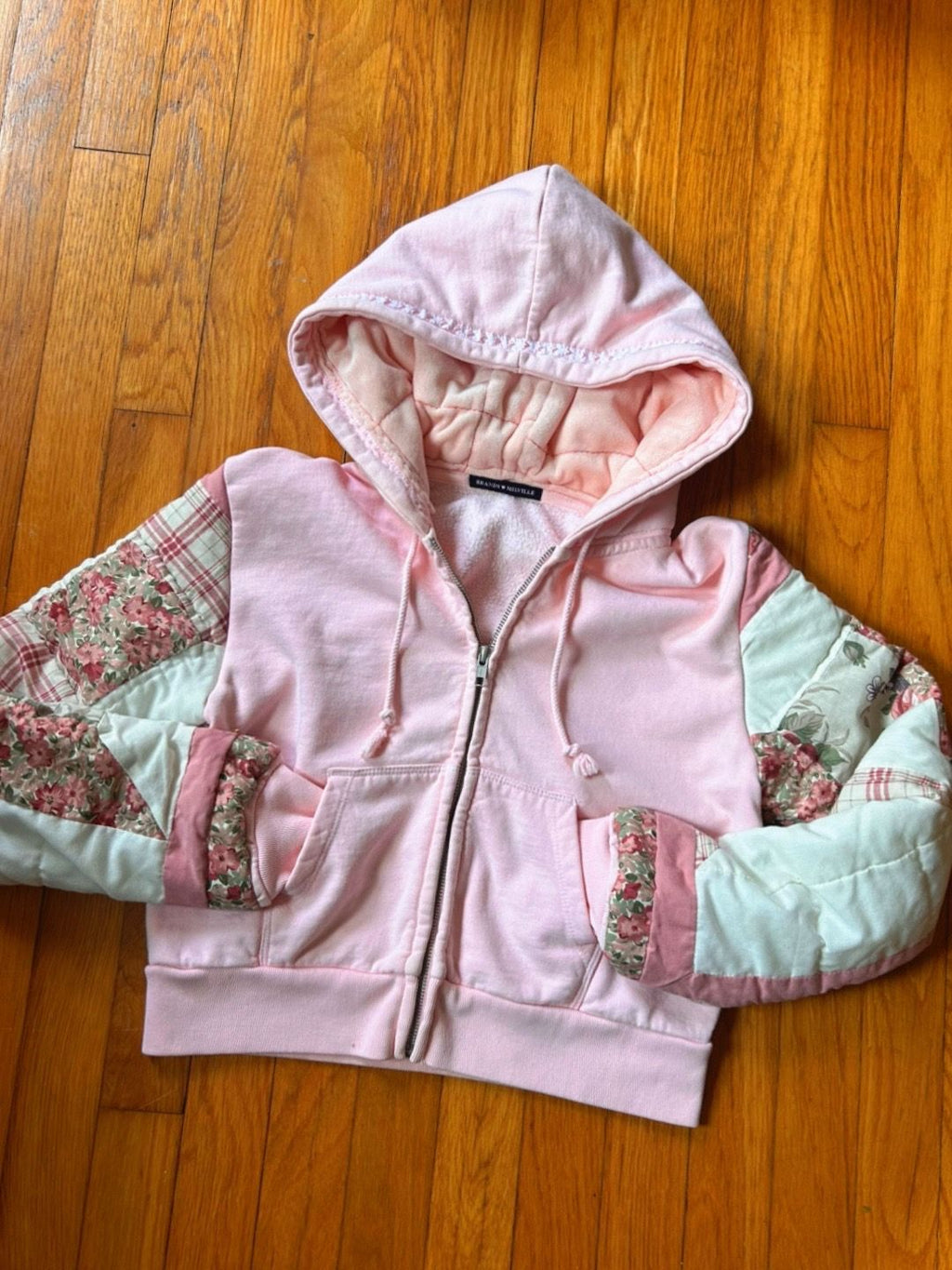 Upcycled Pink Quilted Zip-up